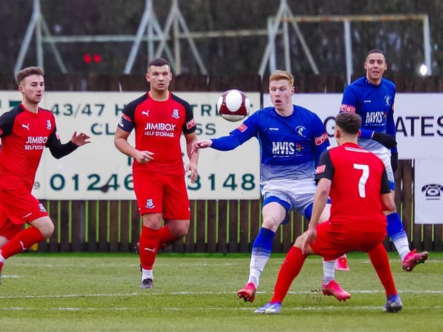 Match action from Brig's game at Matlock (photo: Ruth Hornby)