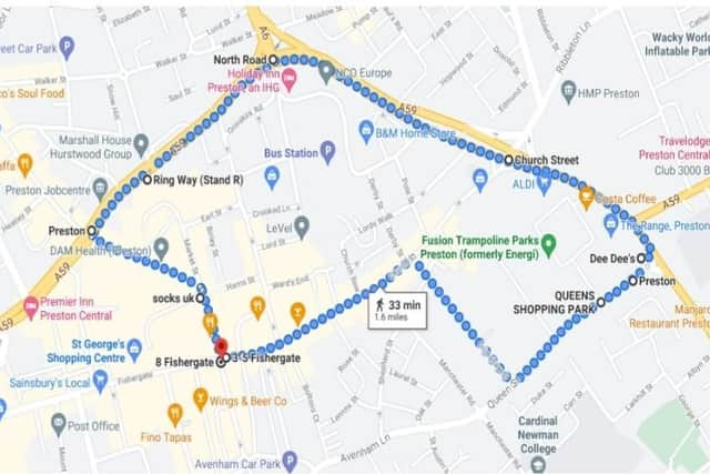 The area in the city centre controlled by the dispersal order.