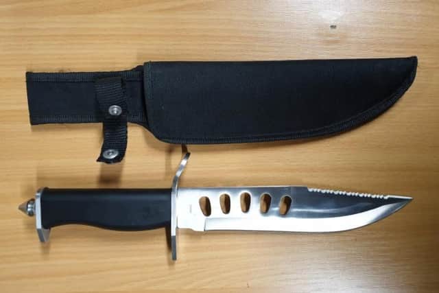 Officers say this 'Zombie' knife was seized on the streets of South Ribble last night (Photo South Ribble Police).