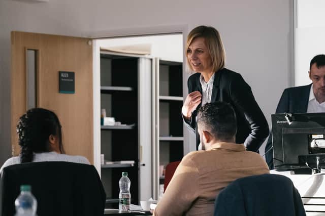 Dr Radka Newton taking part in the Good Growth workshop at Lancaster University Management School. Photo by Jodie Bawden.
