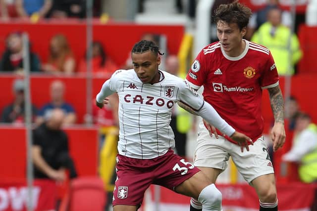 Cameron Archer in Premier League action for Aston Villa against Manchester United at Old Trafford in September    Pic: Getty Images