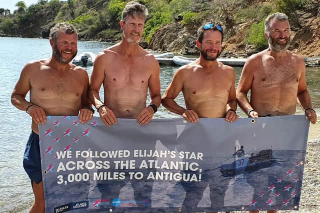The team on arriving at the finish line. Credit: Elijah's Star