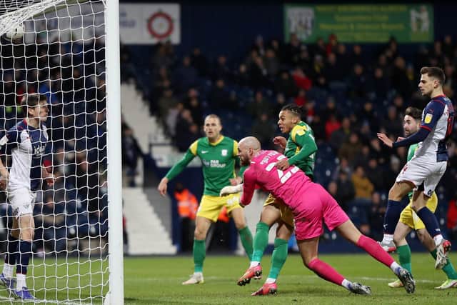 Cameron Archer scores on his Preston North End debut against West Bromwich Albion at The Hawthorns