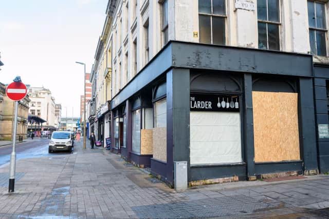 Every window of the Larder cafe in Lancaster Road, Preston was smashed by vandals (Photo by Kelvin Stuttard)
