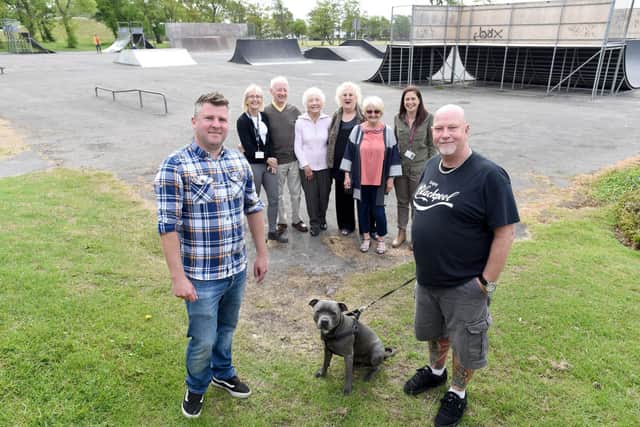Some of the team behind the plans for a new skate park in Stanley Park Blackpool. Simon Bennet front left and Woody, right