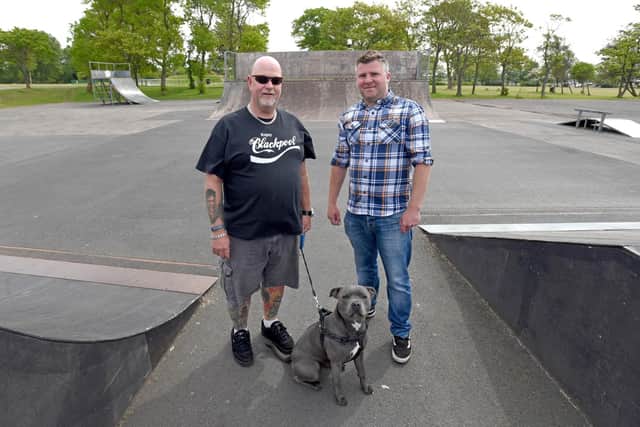 Simon Bennet front left and Woody, right say funding is in place for the new skate park
