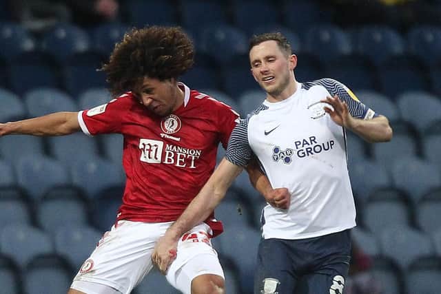 Alan Browne in action with Bristol City’s Han Noah Massengo