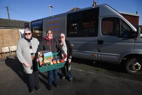 His Provision has converted a minibus to travel the area to help feed those in need. Pictured are directors Jackie Kemp, Mandy Hudson and Christine Phillips.