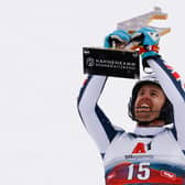 Dave Ryding takes first place during the Audi FIS Alpine Ski World Cup Men’s Slalom in Kitzbuehel, Austria last month (photo: Getty Images)