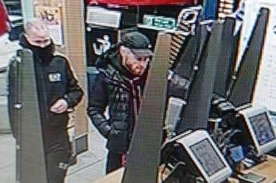Two suspects on CCTV can be seen snatching the hamper from the front counter of McDonald's at Deepdale Retail Park at 5am on Tuesday (February 1)