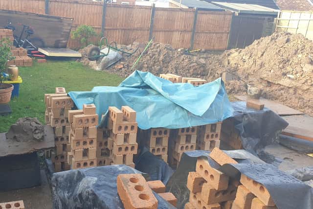 Photos taken of Anup's property on December 28, before he had tried to fix any of what had been left.