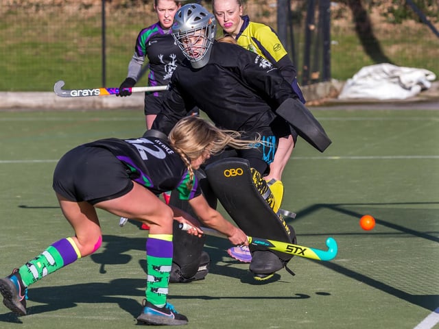 Heidi Price scores her third goal in the 7-0 win for Danby
Photo by Brian Murfield