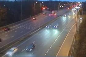 Police were called to reports a Toyota Aygo was travelling south on the northbound carriageway.