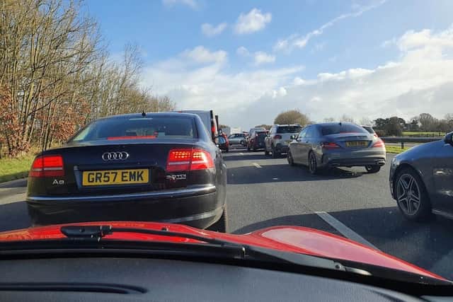 The M55 was closed both ways from junction 1 (Preston, A6 Garstang Road) to junction 3 (Kirkham, A585 Fleetwood Road) after the crash at around 9.45am