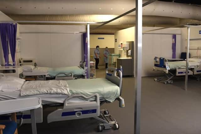 Part of the Nightingale Surge Hub pictured at the Royal Preston Hospital shortly before it opened