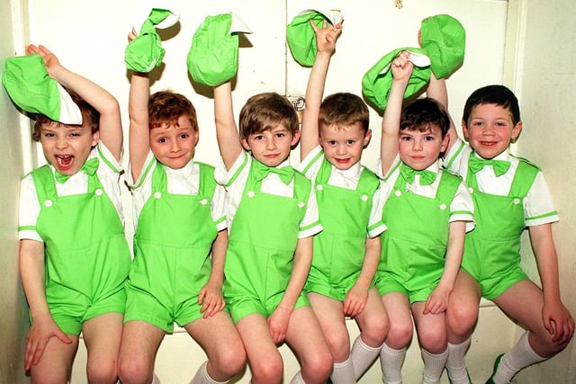 Odin, Alan, James, Edward, Connor and Matthew pictured ready for a show in 2000 