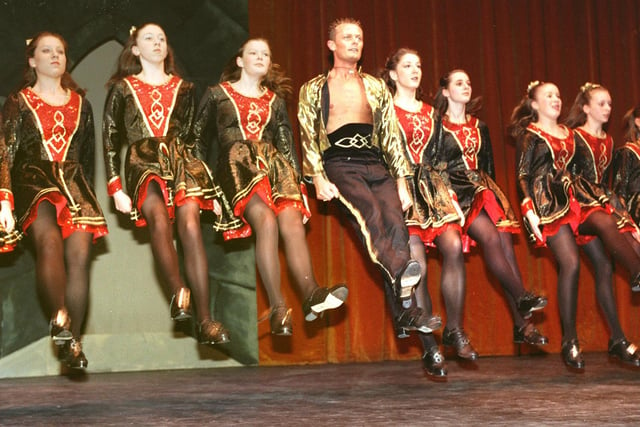 Miles Stephens and the Irish dancers take-off in 2000