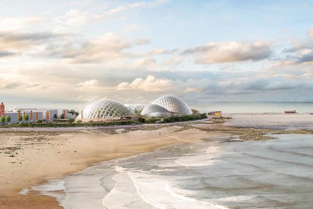 Beachside view of how the Eden Project North might look