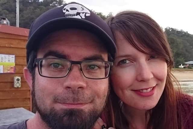 Becki McEvilly-Rendell with her husband, Stuart. Becki is severely ill with young-onset Alzheimer's and is currently being treated in St Vincent's Hospital in Melbourne, Australia.