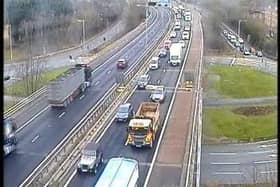 Motorists were urged to add 25 minutes to their journeys after a multi-vehicle crash on the M55 (Credit: National Highways)
