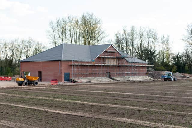 The new Chorley Rugby Union Football Clubhouse under construction in April 2021