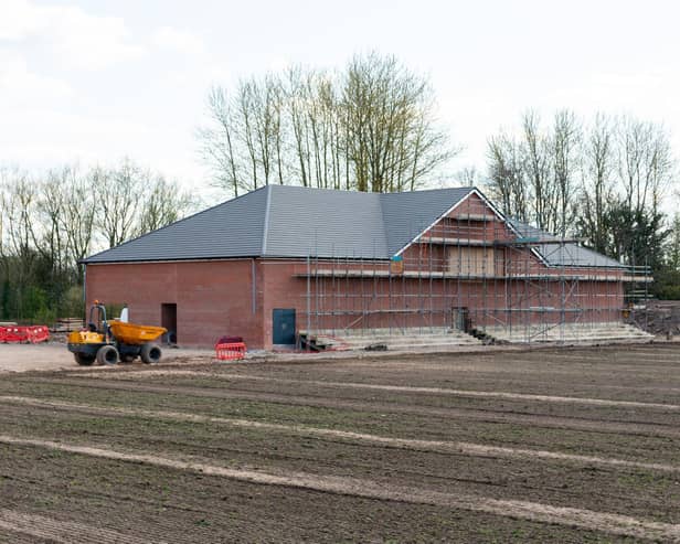 The new Chorley Rugby Union Football Clubhouse under construction in April 2021
