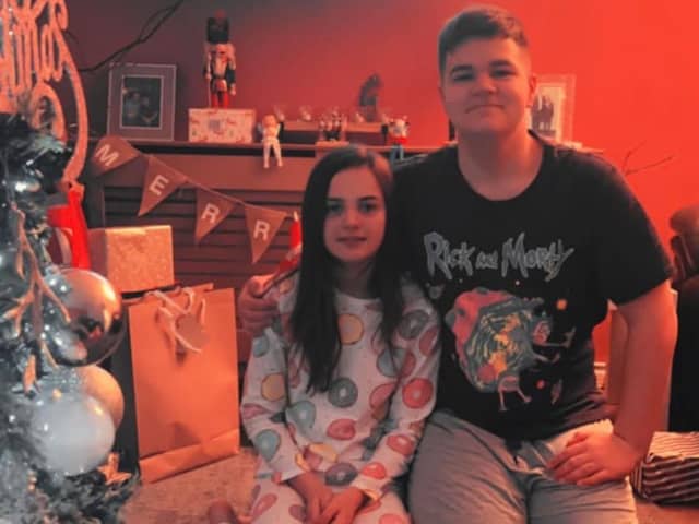 Macey and her big brother Christopher, 16.