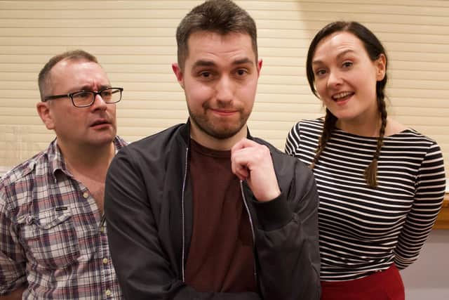 Robert Walsh, centre, will play Blackadder, with Steven Catterall as Baldrick  and  Steph Threlfall, Queen Elizabeth, in the Chorley Amateur Dramatic & Operatic Society production of Blackadder