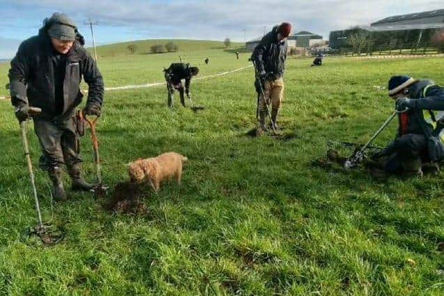 The detectorists on the original dig near Gisburn