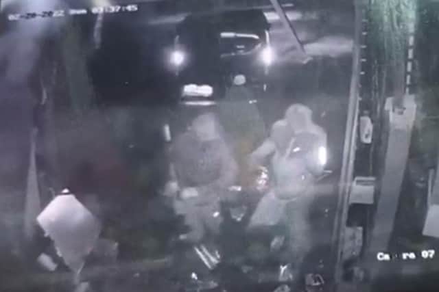 CCTV footage shows thieves looting the Premier shop in Miller Lane, Ribbleton after they used a van to smash their way through the shuttered entrance in the early hours of Sunday morning (February 20)