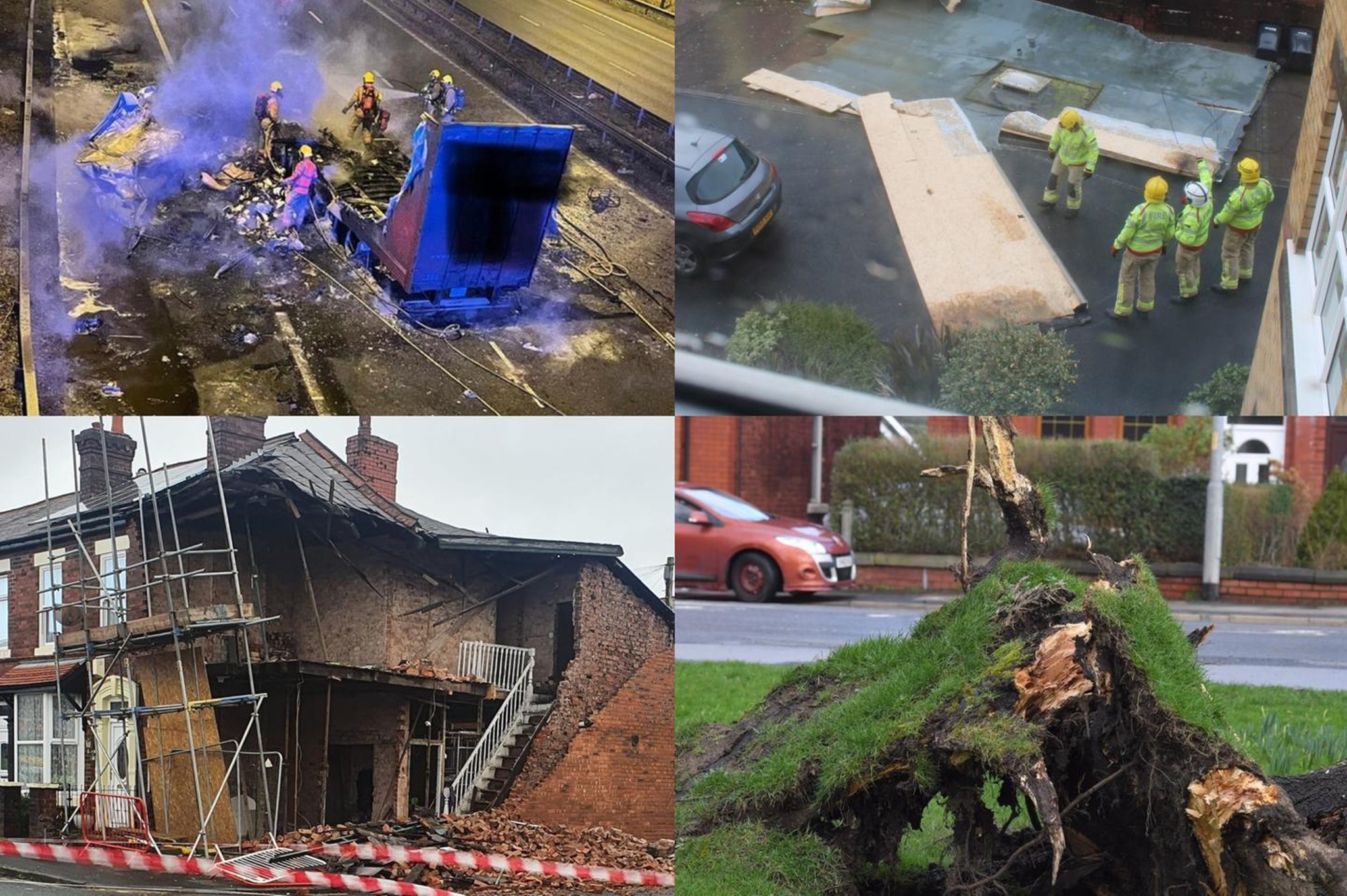 This is the devastating aftermath of Storm Franklin after it brought winds of up to 75mph to Lancashire