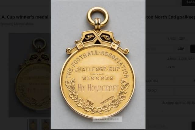 Harry's 1938 FA Cup winning medal is one of 25 items up for sale.