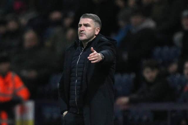 Preston North End manager Ryan Lowe on the touchline during the 0-0 draw with Nottingham Forest at Deepdale