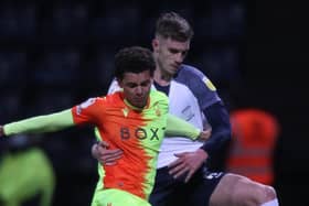 Liam Lindsay – pictured battling with Forest’s Brennan Johnson – has bided his time and is now being rewarded