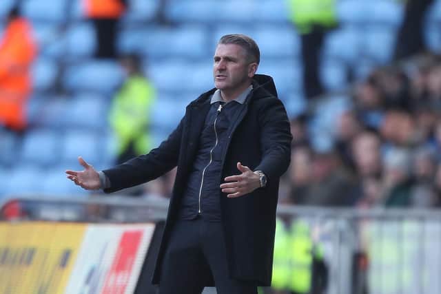 PNE manager Ryan Lowe during the game against Coventry