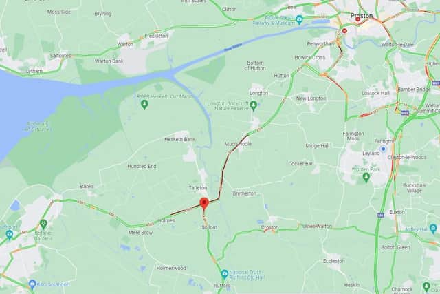 Traffic is moving very slowly both ways due to roadworks and temporary traffic lights between Coe Lane and Carr House Lane. Pic: Google maps