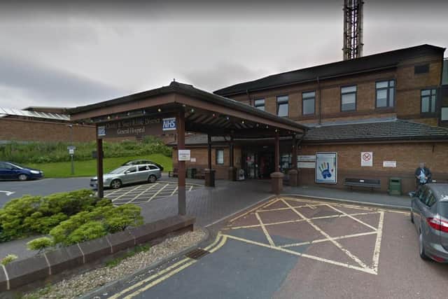 Masked men reversed a 4x4 under Chorley Hospital's main entrance canopy and marched inside to loot a cash machine at 1.20am on Friday (February 25). Pic: Google
