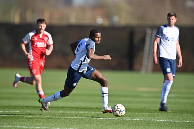 Matthew Olosunde in action for PNE reserves. Credit: PNE/Ian Robinson.