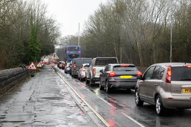 Gas main works on the A6 Preston Road have been causing queues for weeks (image: Kelvin Stuttard)