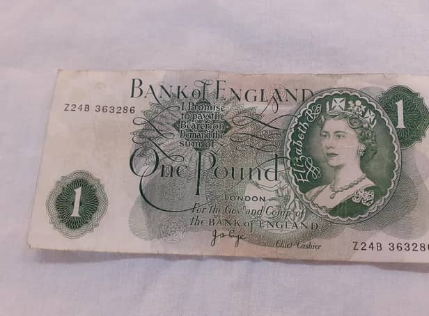 This Pound note is on sale at the centre for four pounds
