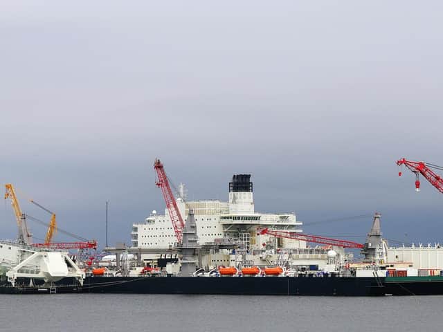 At 382-metres-long (1,253 ft) and 124-metre-wide (407 ft), the Pioneering Spirit is the world's largest vessel by gross tonnage. Pic: kees torn/Creative Commons