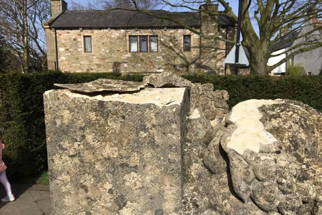 Damage to the sculpture 'A Celebration of Community' in the Ribchester Millennium Garden
