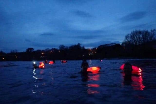 M.A.L.L.O.W.S members on a night swim in the River Lune which won't be monitored as it's not a designated bathing area.