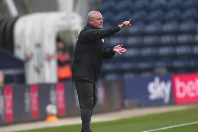 Frankie McAvoy on the touchline at Deepdale