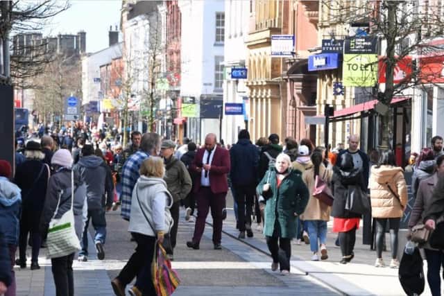 Crowds in the city centre on Monday were greater than before Covid.