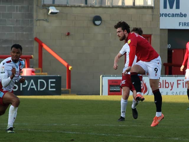 Cole Stockton opens the scoring for Morecambe in midweek