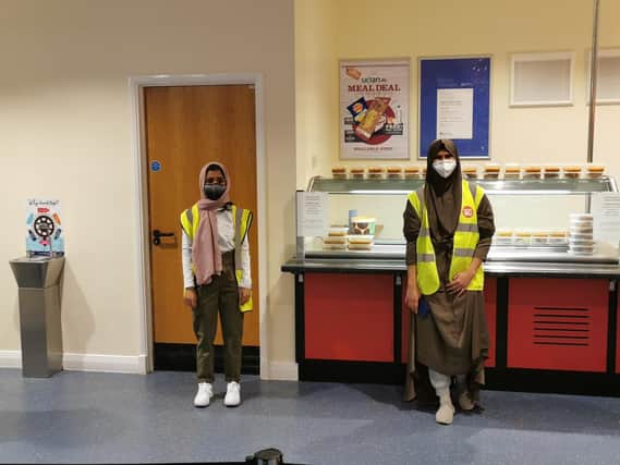 Volunteers preparing to hand out free Iftar meals at UCLan on Thursday (April 15).