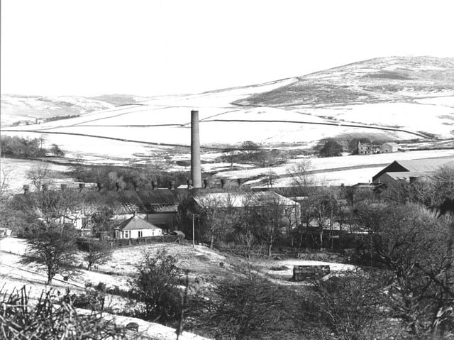 Oakenclough Mill in winter 1960, workers were often stranded at the mill following heavy snow