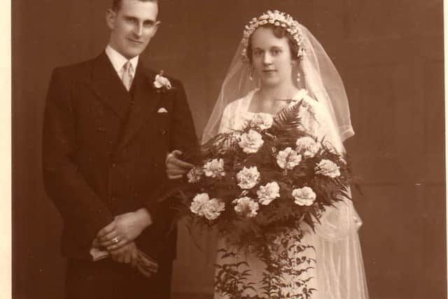 Jim and Edna on their wedding day