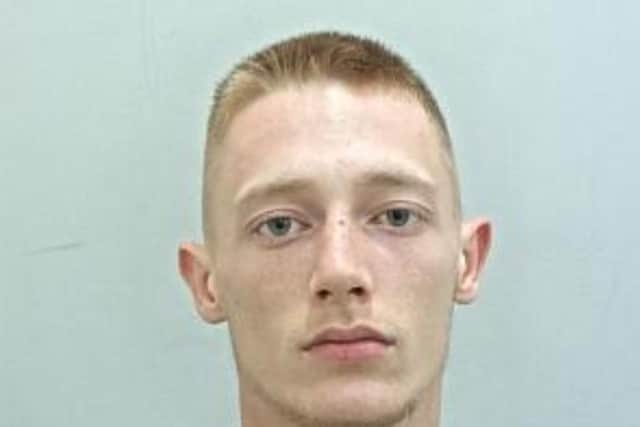 James Ashton, 22, previously of Mosslands, Leyland, is wanted in connection with a burglary in Church Road, Bamber Bridge, on March 24 where two vehicles were reported stolen. Pic: Lancashire Police